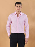 Pink Regular Fit Solid Formal Cotton Non-Iron Shirt for Men (NIDRA)