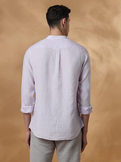 Lavender Regular Fit Casual Linen shirt for men (URBAN)