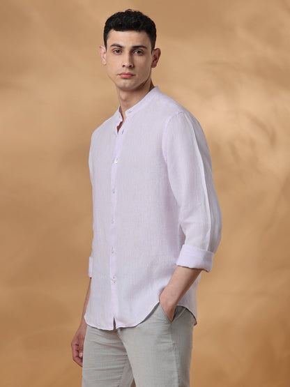 Lavender Regular Fit Casual Linen shirt for men (URBAN)