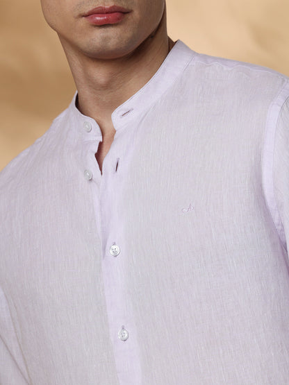 Lavender Regular Fit Casual Linen shirt for men (URBAN)