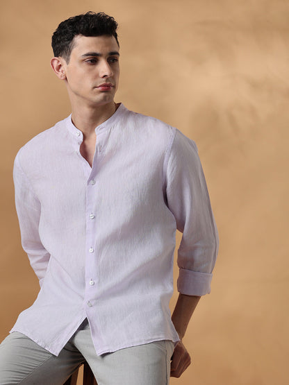 Lavender Regular Fit Casual Linen shirt for men (URBAN)