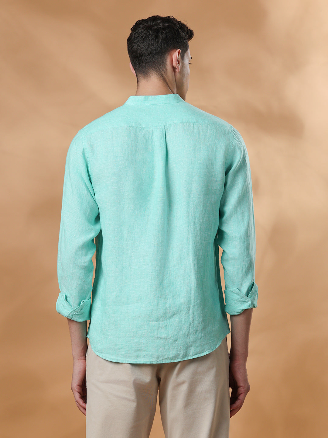 Green Slim Fit Formal Cotton shirt for men (X-CARLO)
