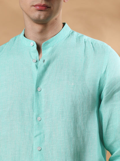 Green Slim Fit Formal Cotton shirt for men (X-CARLO)