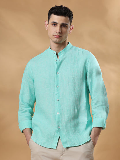 Green Slim Fit Formal Cotton shirt for men (X-CARLO)
