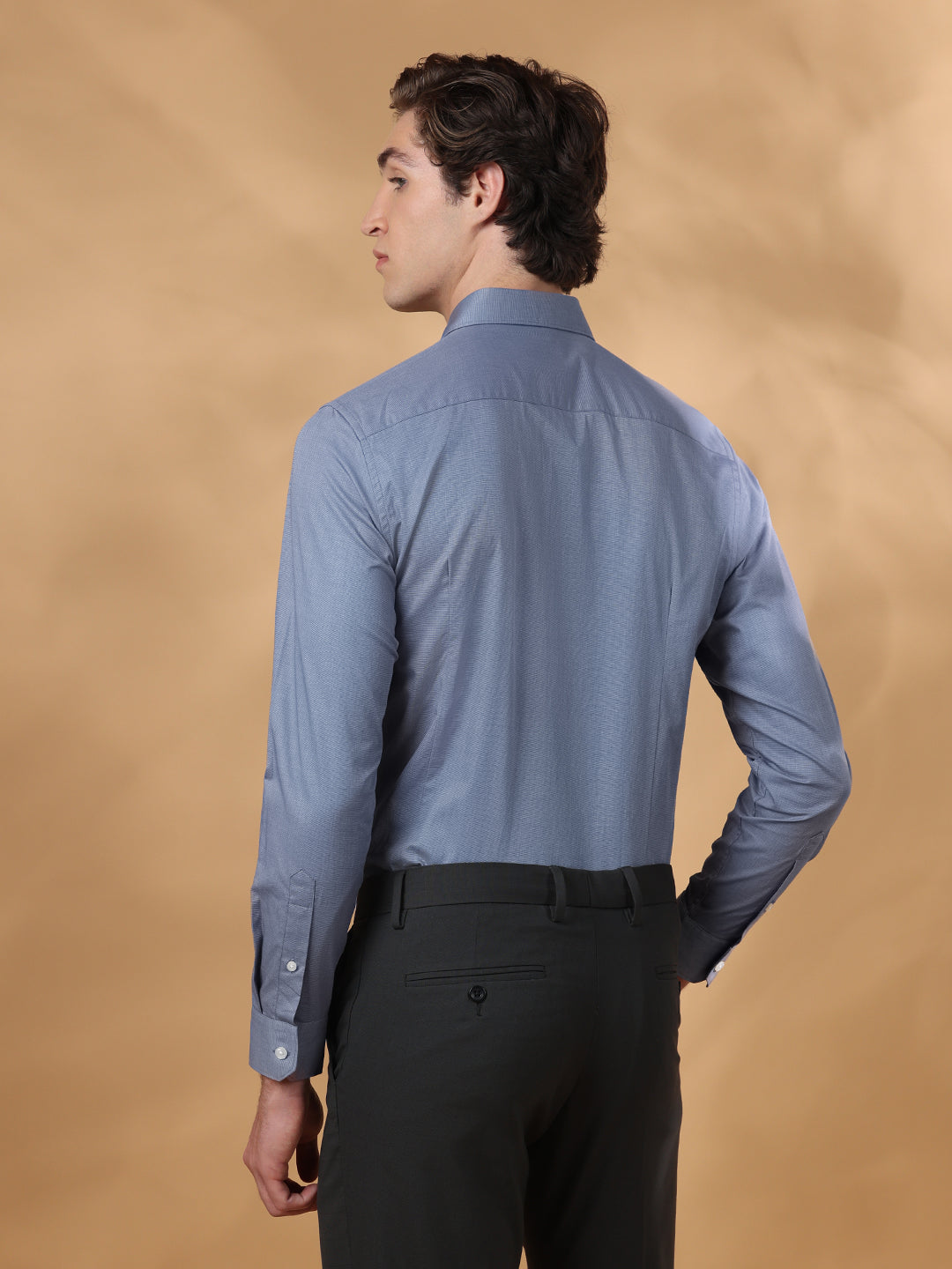 Grey Slim Fit Formal Cotton shirt for men (VICEN)