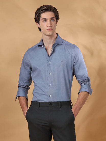 Grey Slim Fit Formal Cotton shirt for men (VICEN)