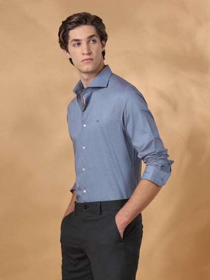Grey Slim Fit Formal Cotton shirt for men (VICEN)