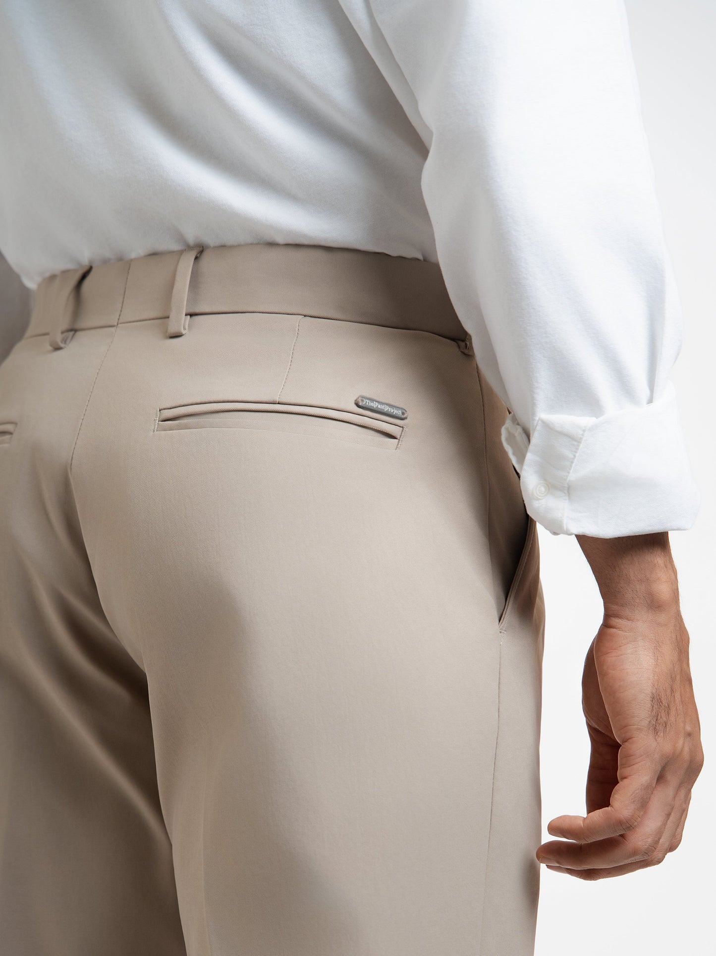 Japanese Beige Straight Fit Pleated Formal Trousers