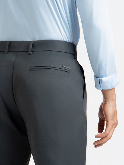 Japanese Grey Straight Fit Pleated Formal Trousers