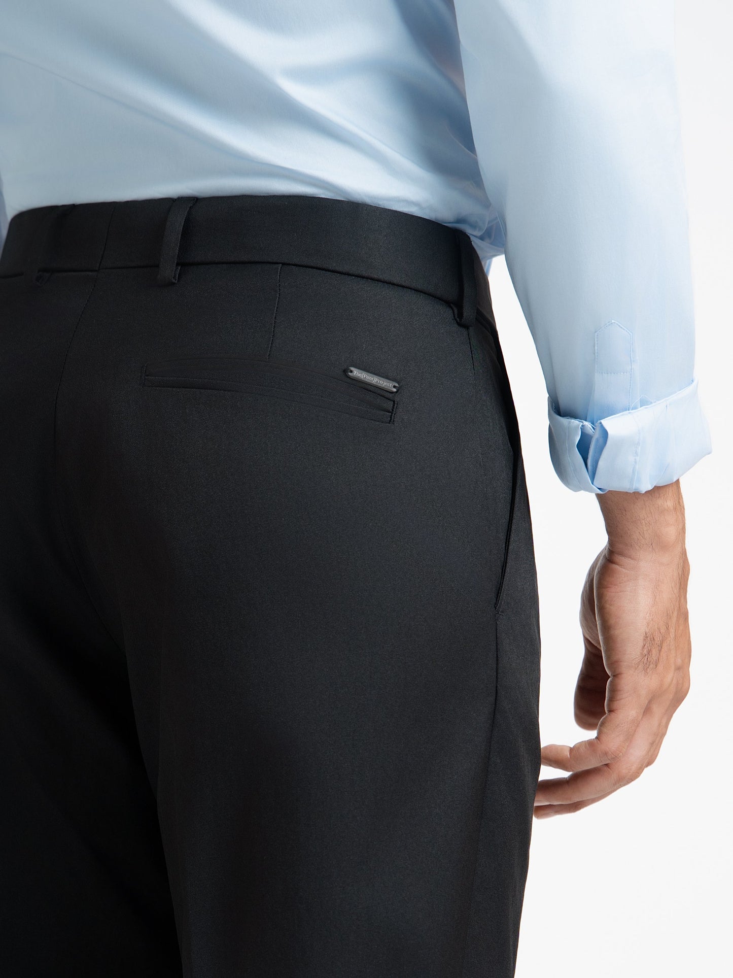 Japanese Black Straight Fit Pleated Formal Trousers