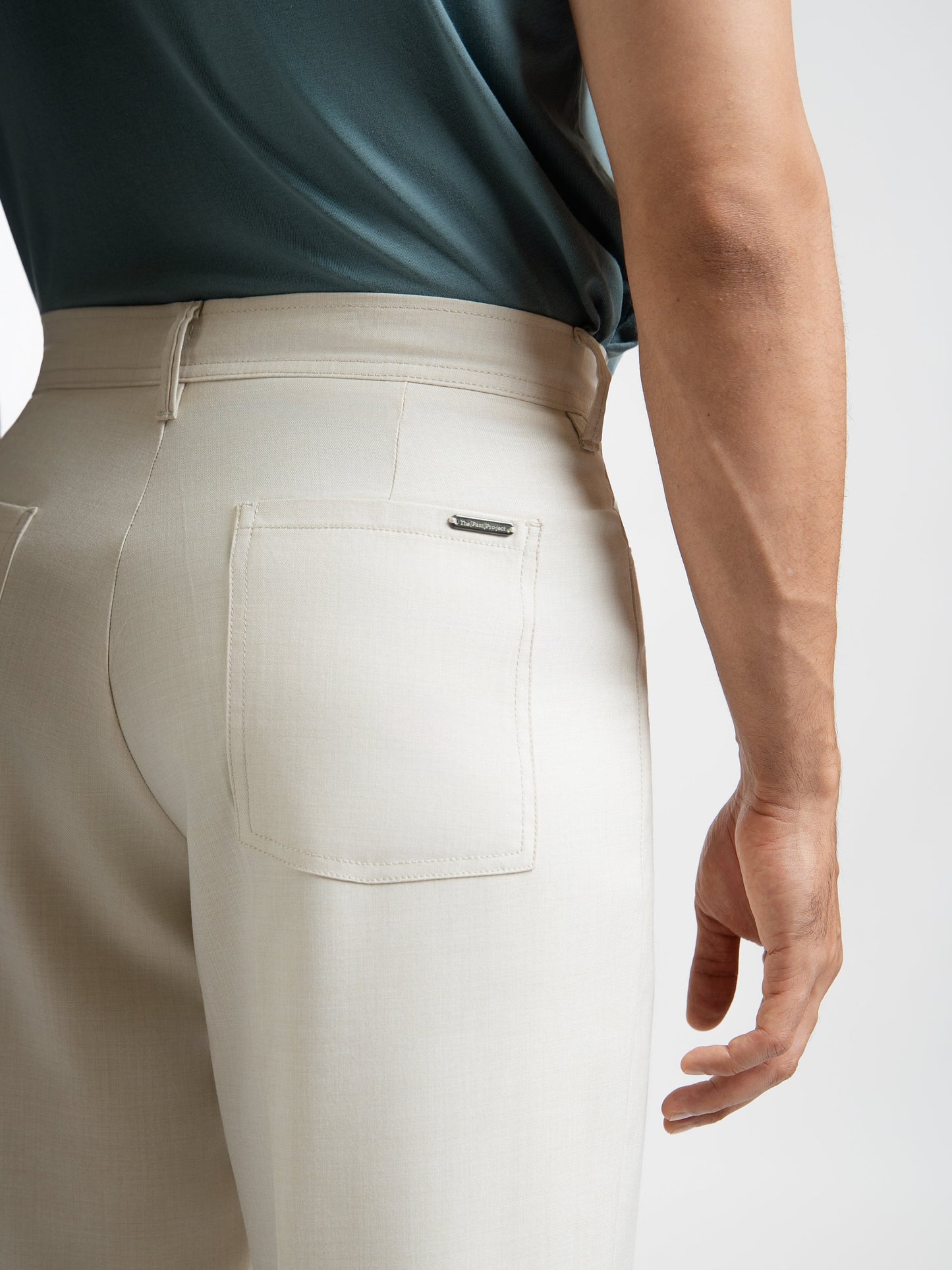 Korean Beige Relaxed Fit Pintuck Pants