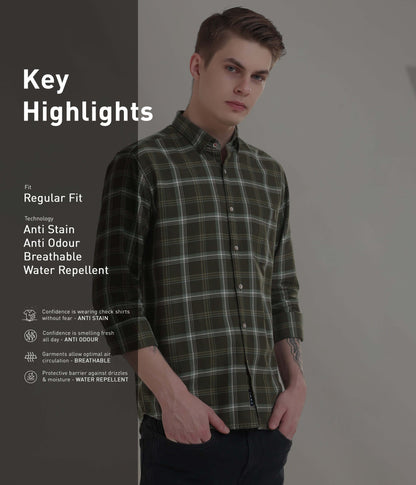 Shirt | Anti Stain Anti Odor Water Repellent   FORESTGREEN