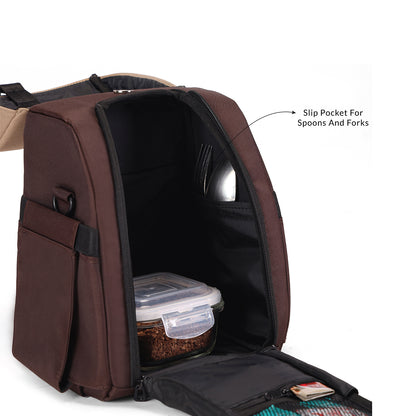 Carriall Nova Meal Bag Brown Lunch Bag/ Tiffin Bag  For Men, Women & Kids (Boys/Girls) (Brown)