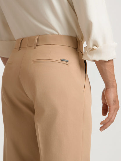 Japanese Khaki Straight Fit Pleated Formal Trousers