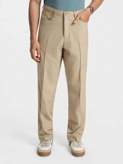 Korean Khaki Relaxed Fit Pintuck Pants