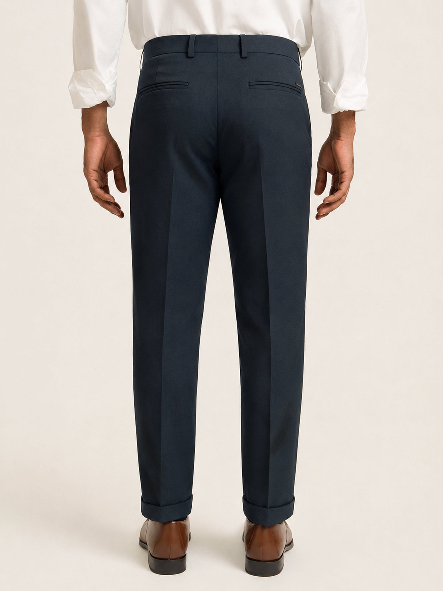 Japanese Navy Straight Fit Pleated Formal Trousers