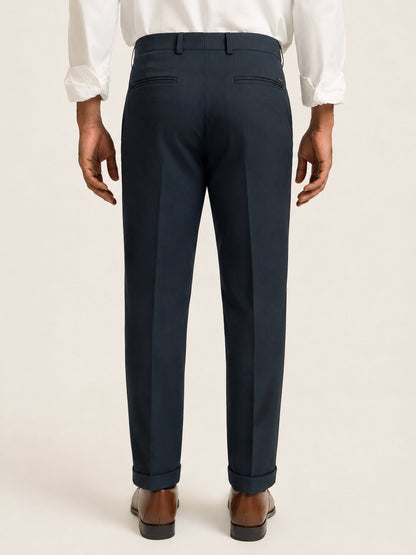 Japanese Navy Straight Fit Pleated Formal Trousers