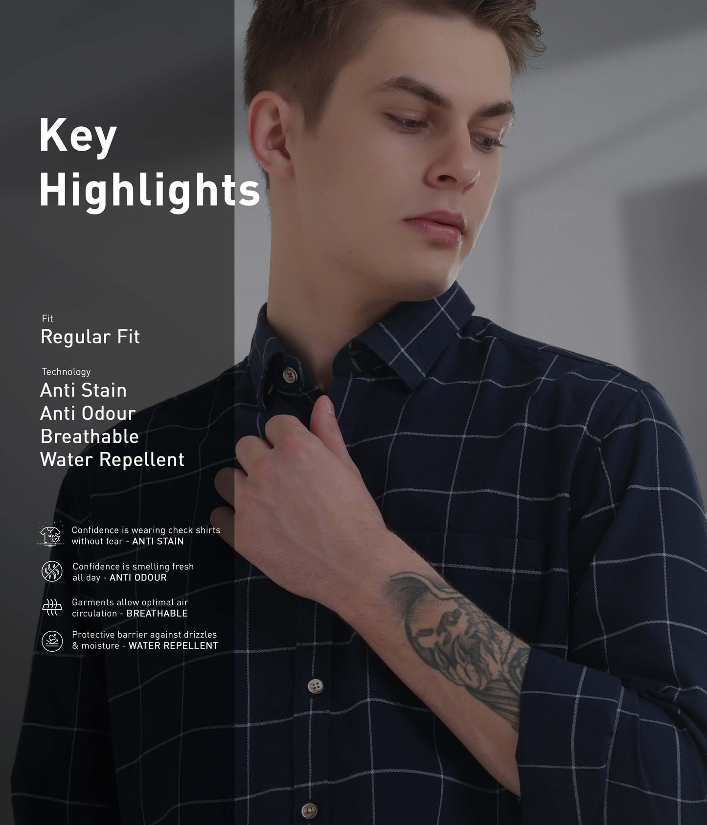 Shirt | Anti Stain Anti Odor Water Repellent   TWILIGHTINDIGO