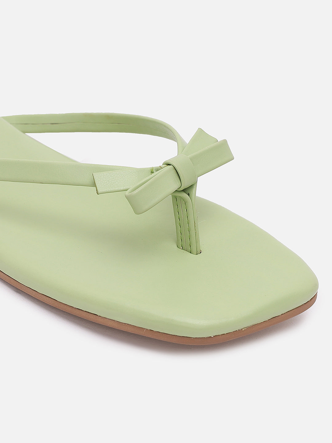 Tao By Tao Paris Breeza Women Green Slip On Flats With Bow