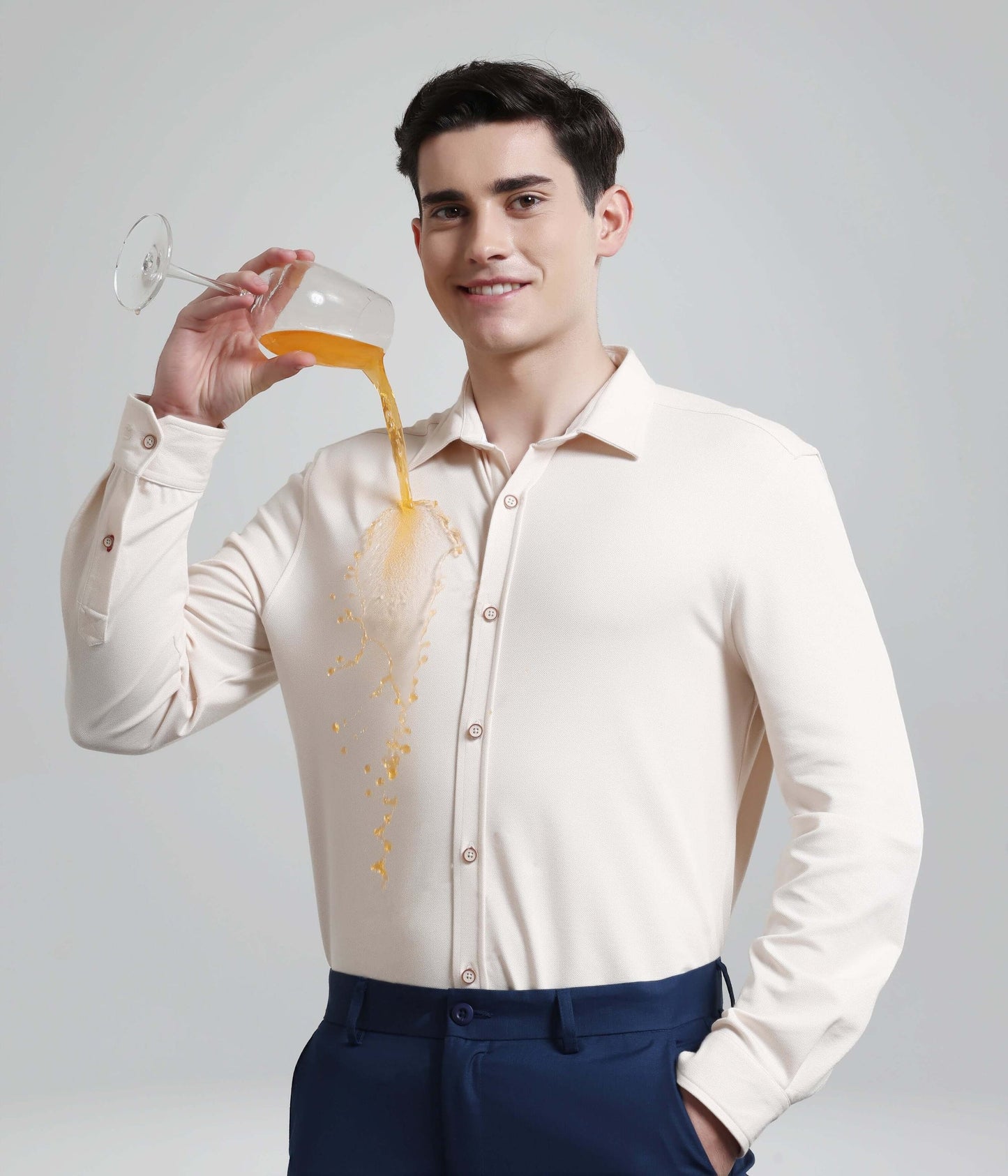 Shirt | Anti Stain Anti Odor Water Repellent   DUSKYBEIGE