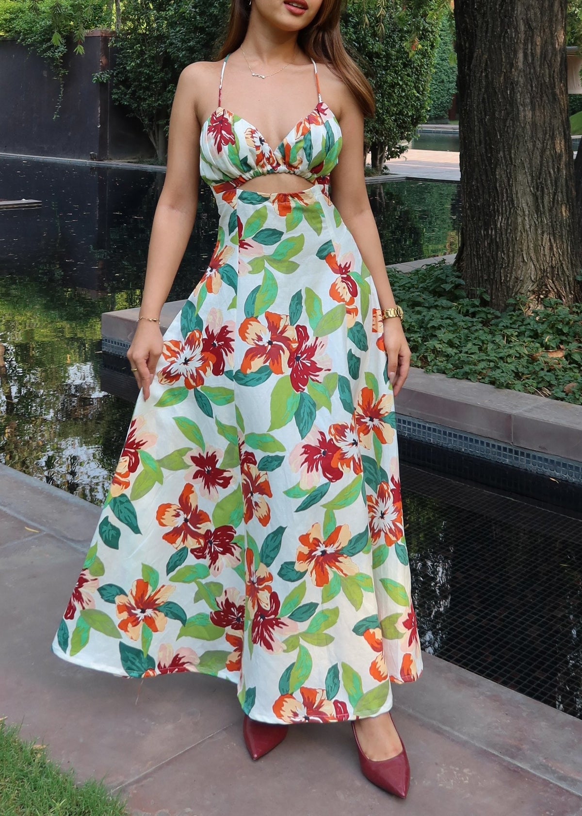 Florid midi dress
