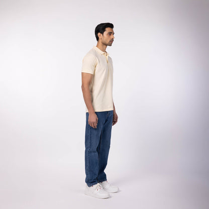 Men's Pique Polo - Beige