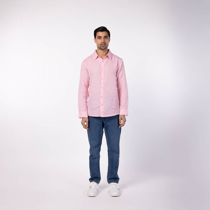 Men's Blended Classic Collar Shirt - Powder Pink
