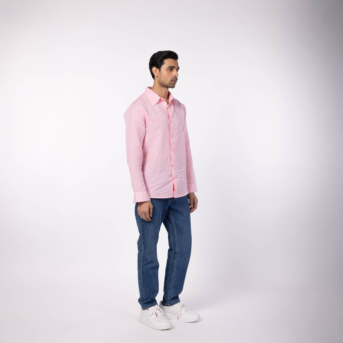 Men's Blended Classic Collar Shirt - Powder Pink