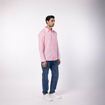 Men's Blended Classic Collar Shirt - Powder Pink