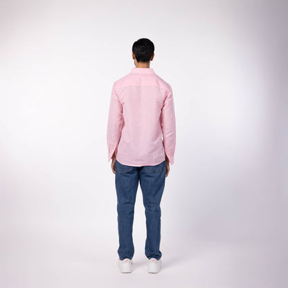 Men's Blended Classic Collar Shirt - Powder Pink
