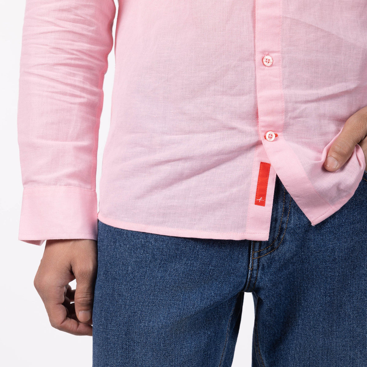 Men's Blended Classic Collar Shirt - Powder Pink