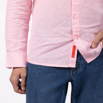 Men's Blended Classic Collar Shirt - Powder Pink