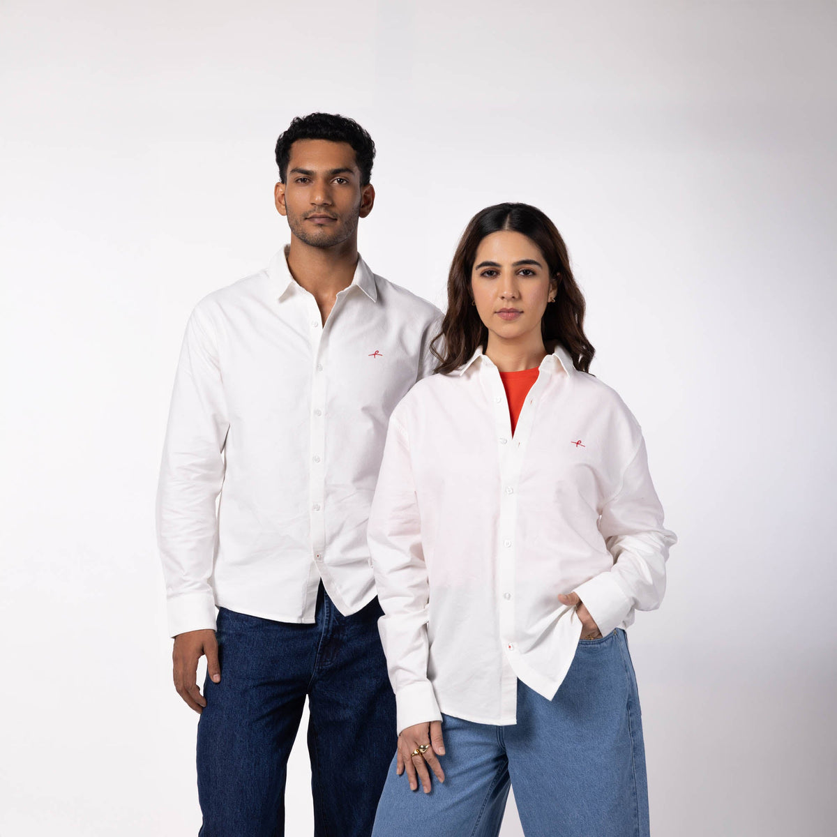 Cotton Oxford Stripe Shirt - White