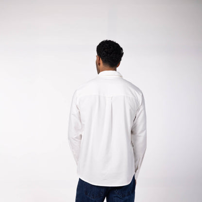Cotton Oxford Stripe Shirt - White