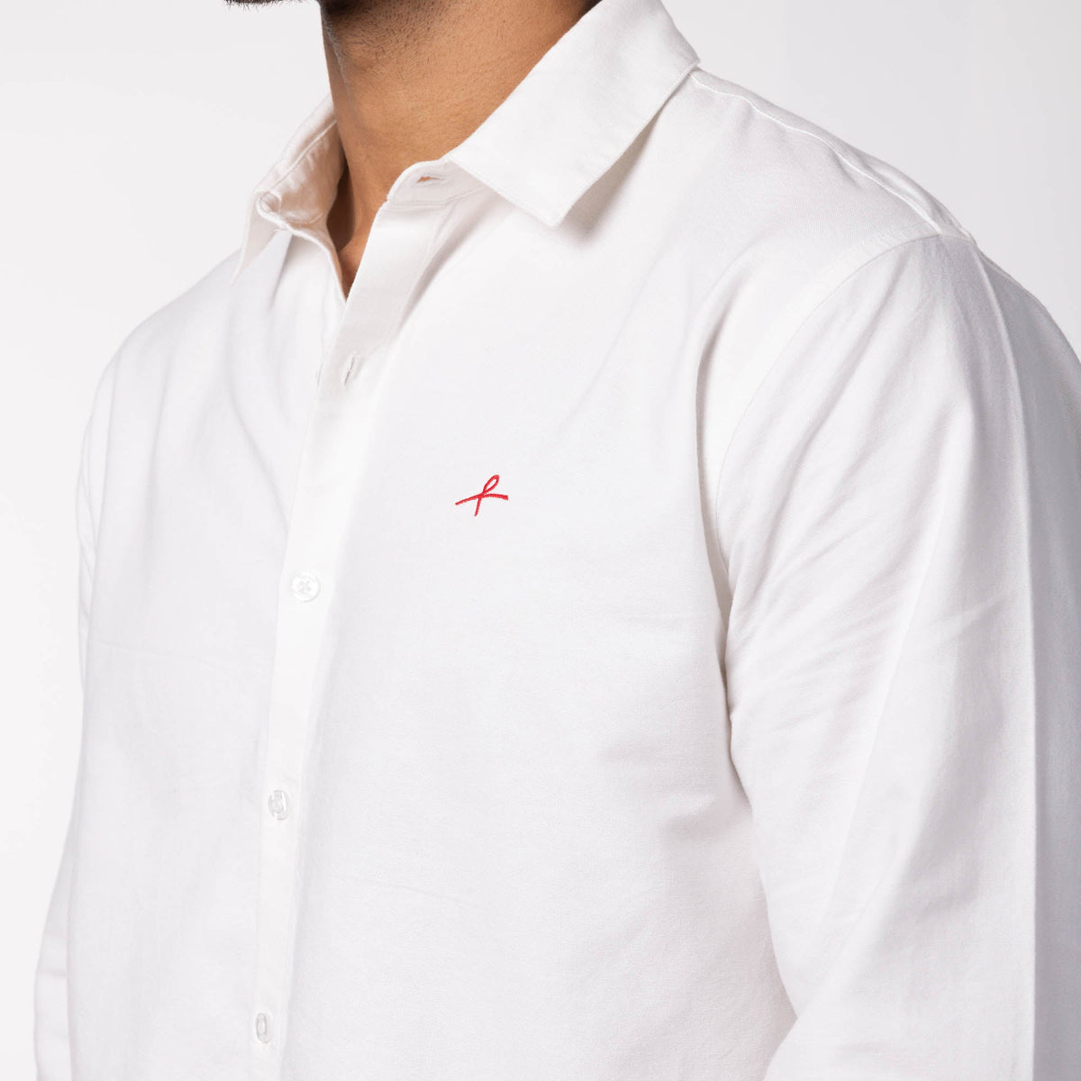 Cotton Oxford Stripe Shirt - White