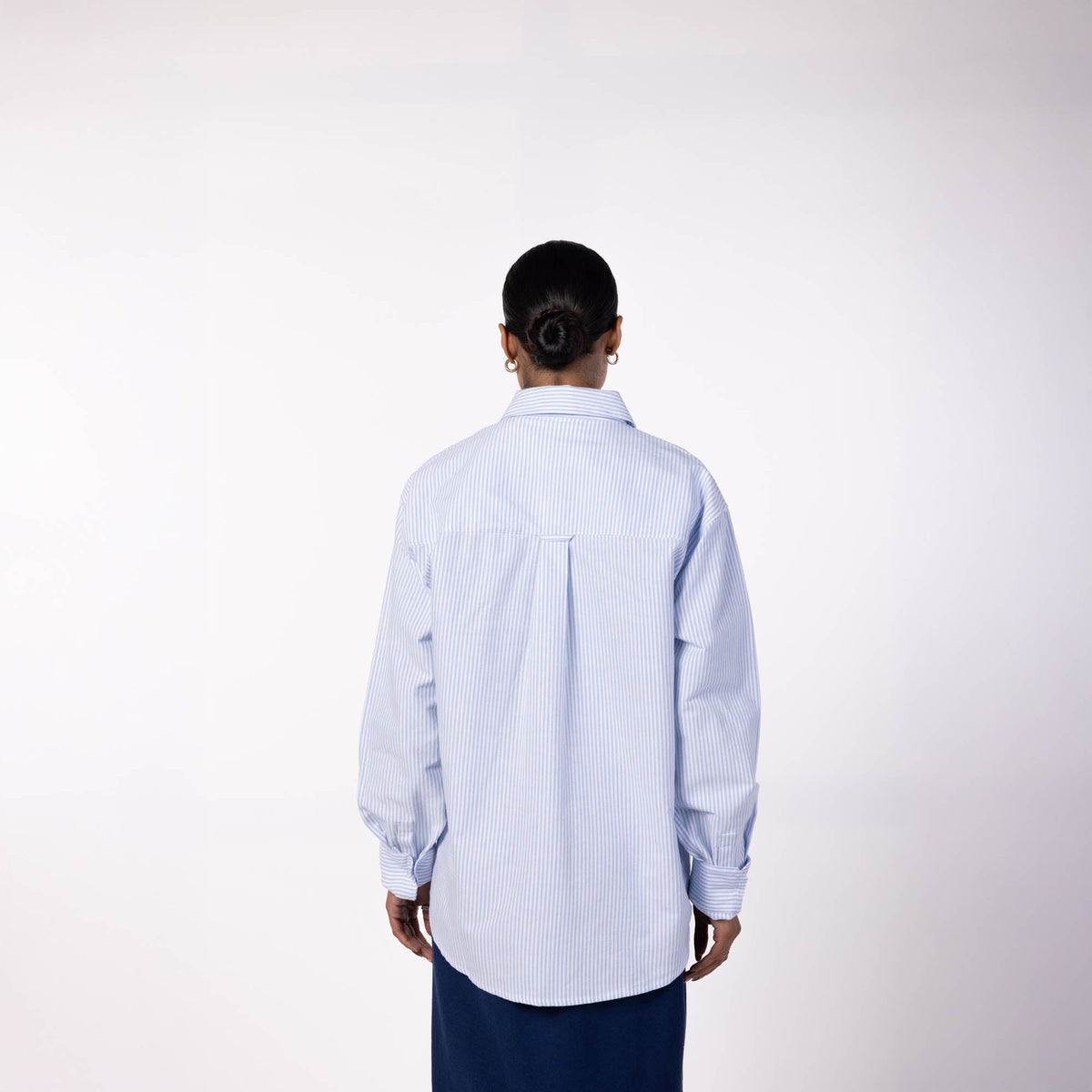 Cotton Oxford Stripe Shirt - Blue