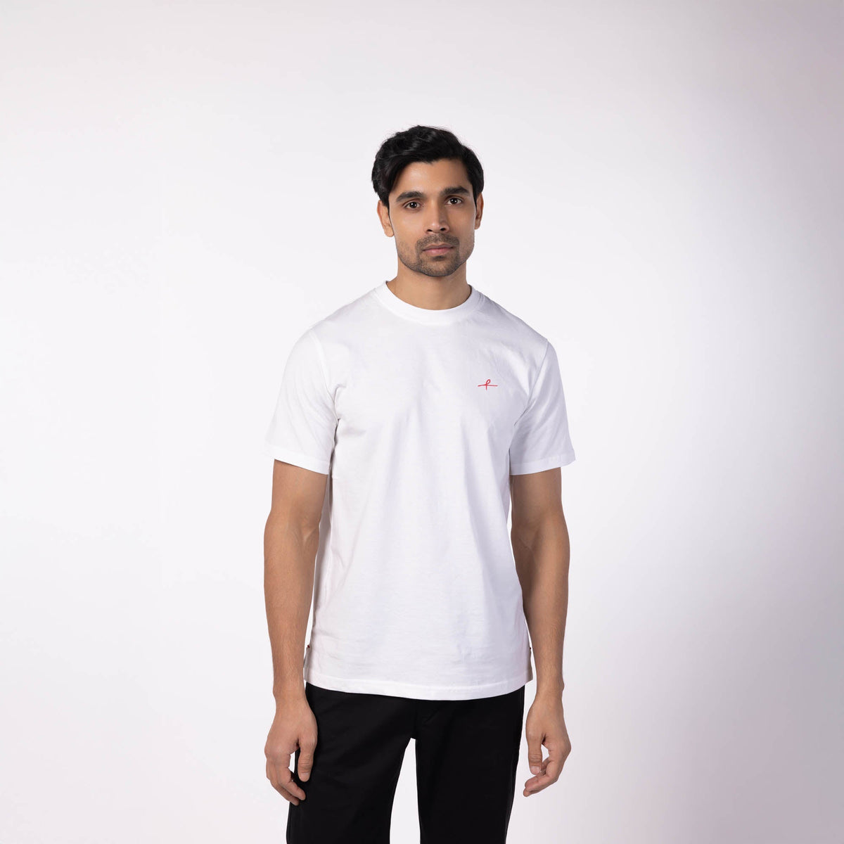 Men's Cotton Jersey Roundneck T-Shirt - White