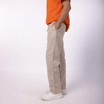 Men's Linen Blend Drawstring Pants - Natural