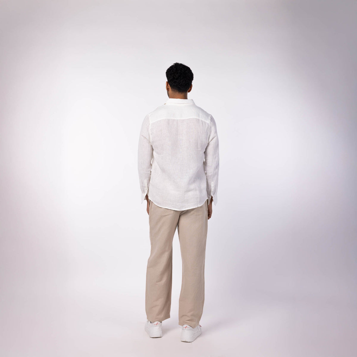 Men's Linen Classic Collar Shirt - White