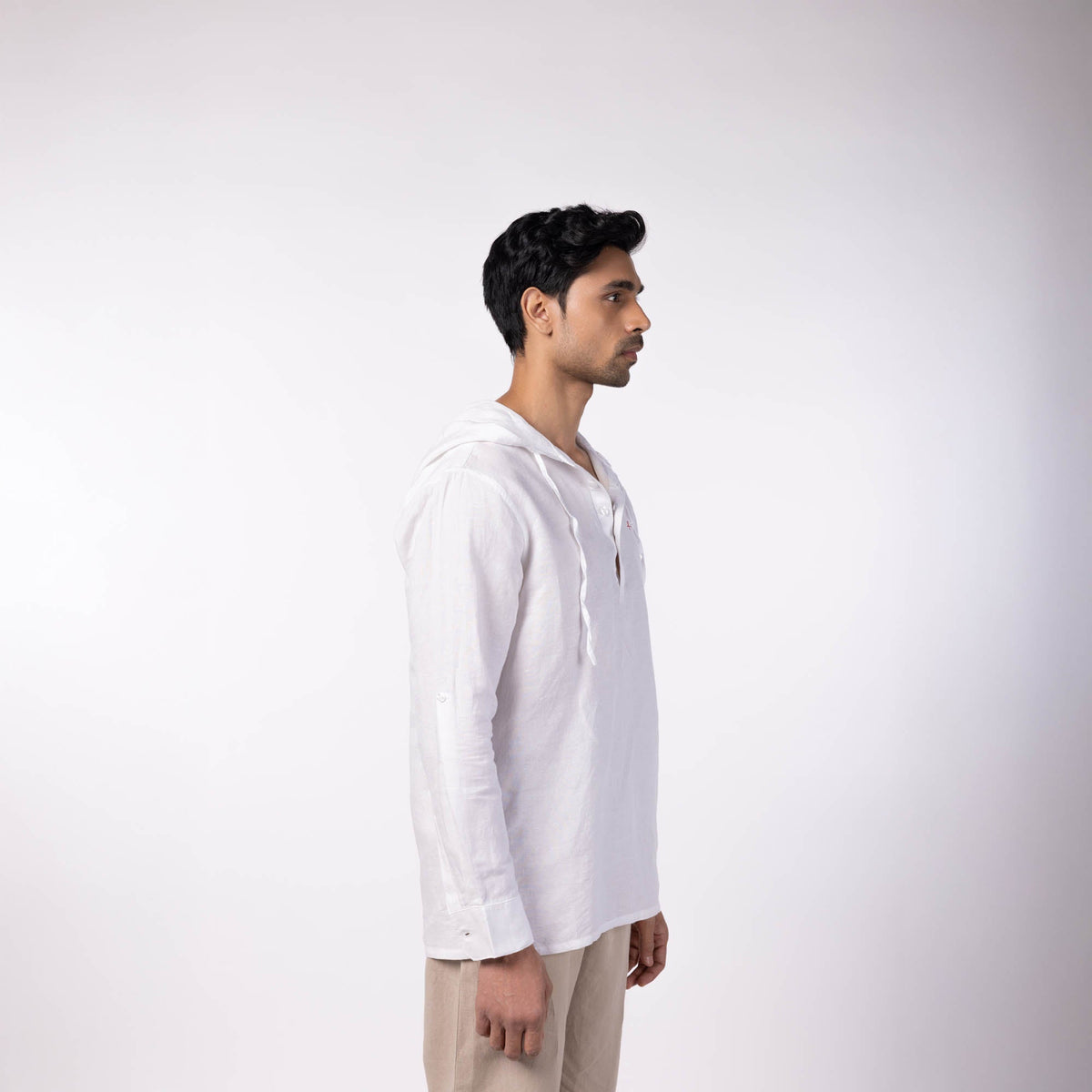 Men's Hooded Shirt - White