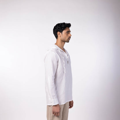 Men's Hooded Shirt - White