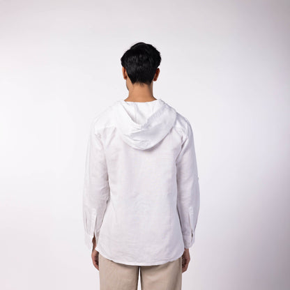 Men's Hooded Shirt - White