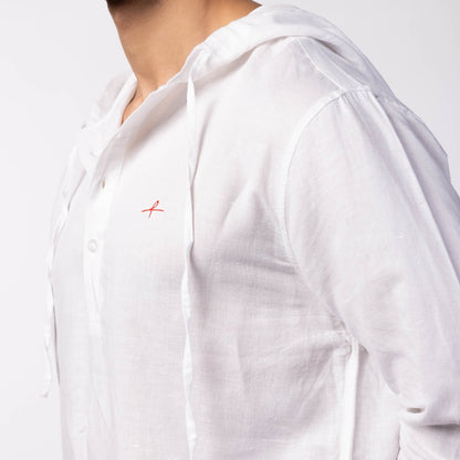 Men's Hooded Shirt - White
