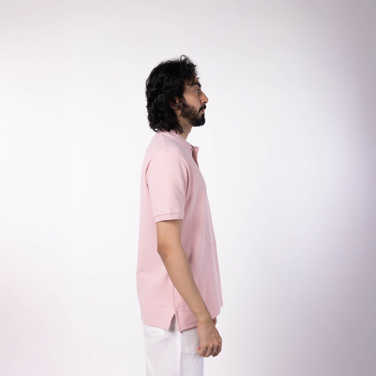 Men's Pique Polo - Powder Pink