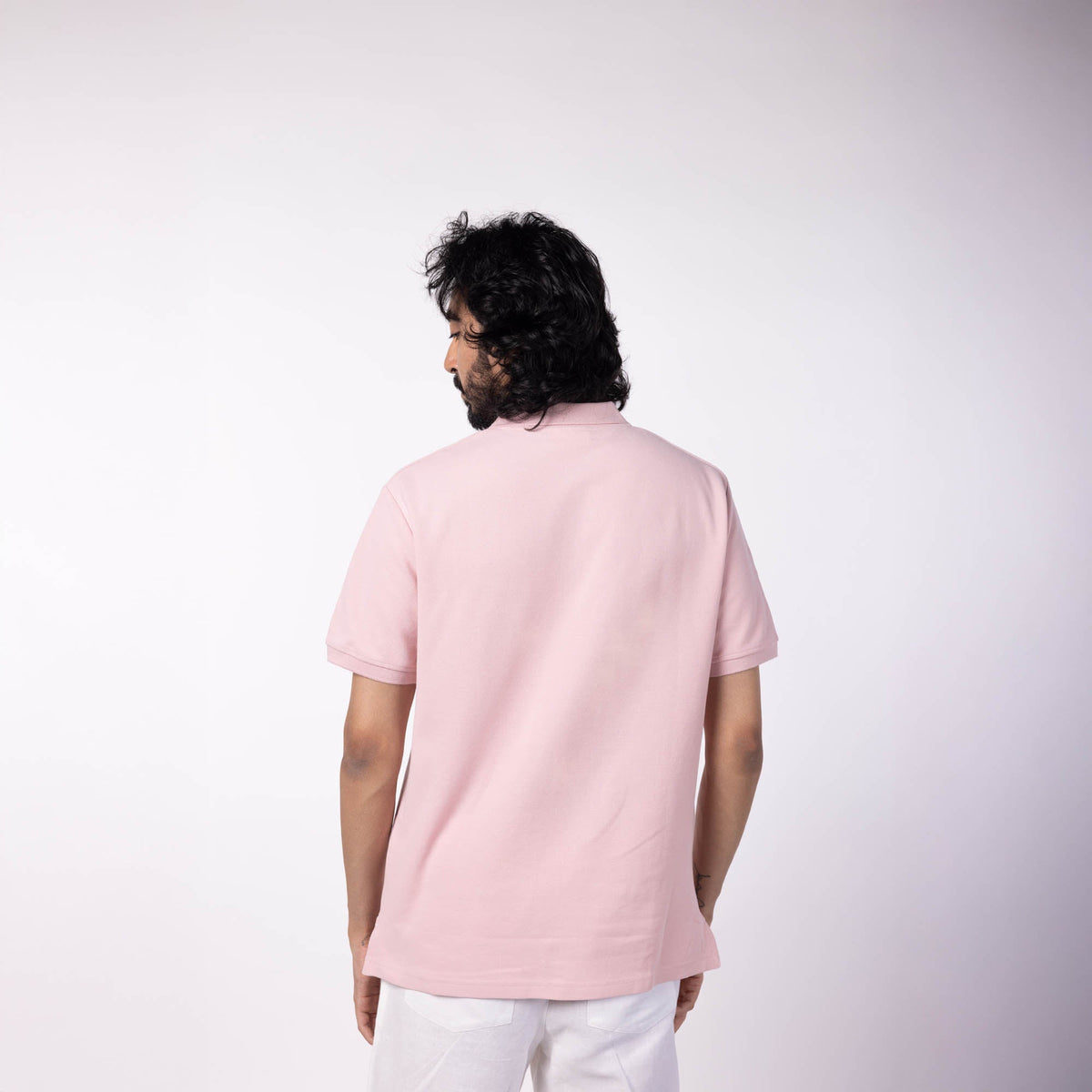 Men's Pique Polo - Powder Pink