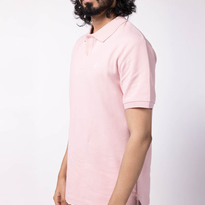 Men's Pique Polo - Powder Pink