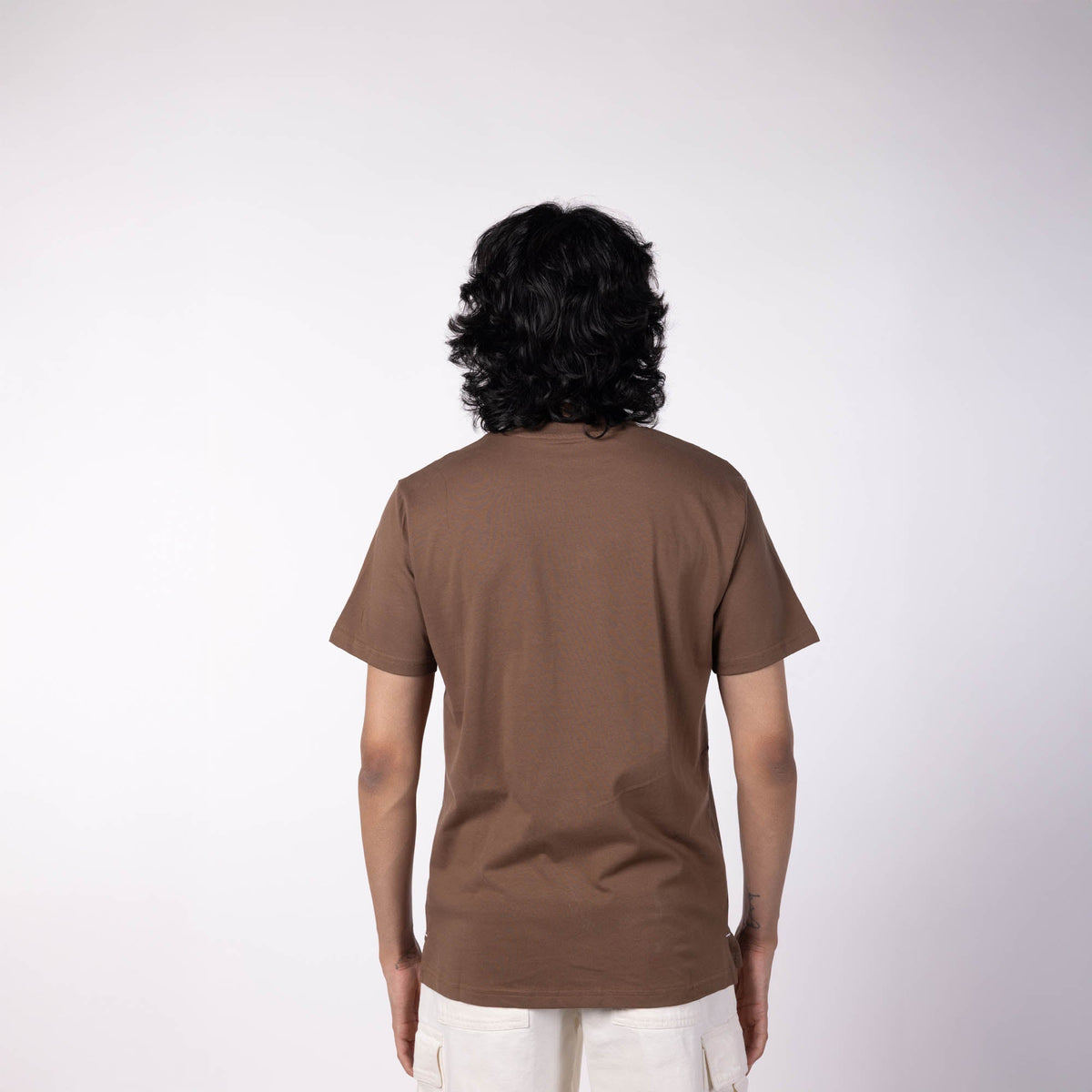 Men's Cotton Jersey Roundneck T-Shirt - Bitter Chocolate