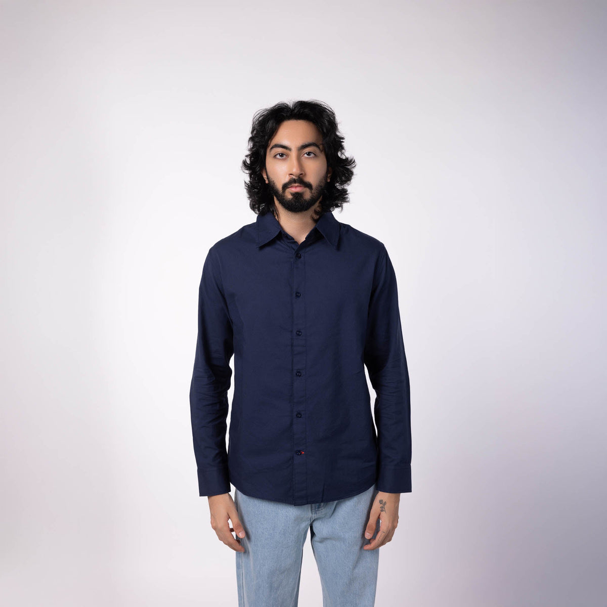 Men's Oxford Classic Collar Shirt - Dark Blue