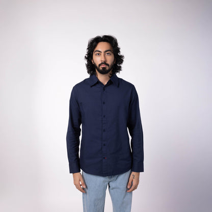 Men's Oxford Classic Collar Shirt - Dark Blue