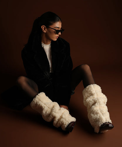 Fur Leg Warmer - Cream
